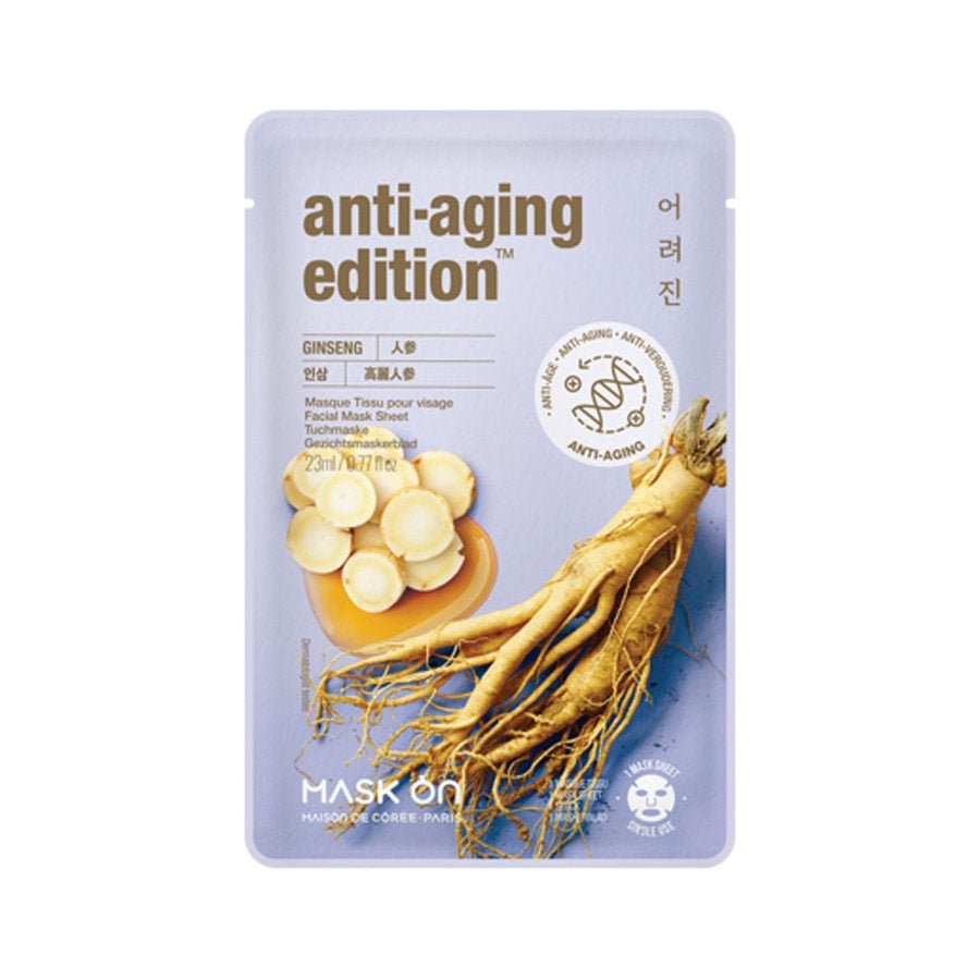MASK ON Gesichtsmaske mit Ginseng, anti-aging Tuchmaske 1 Stk