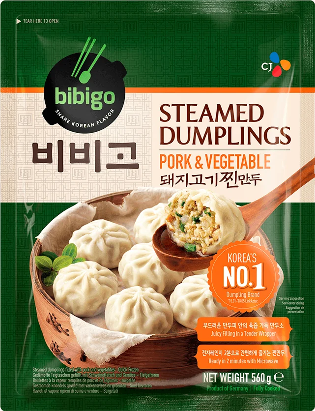 BIBIGO Schweinefleisch & Gemüse Dumpling, gedämpft 560g