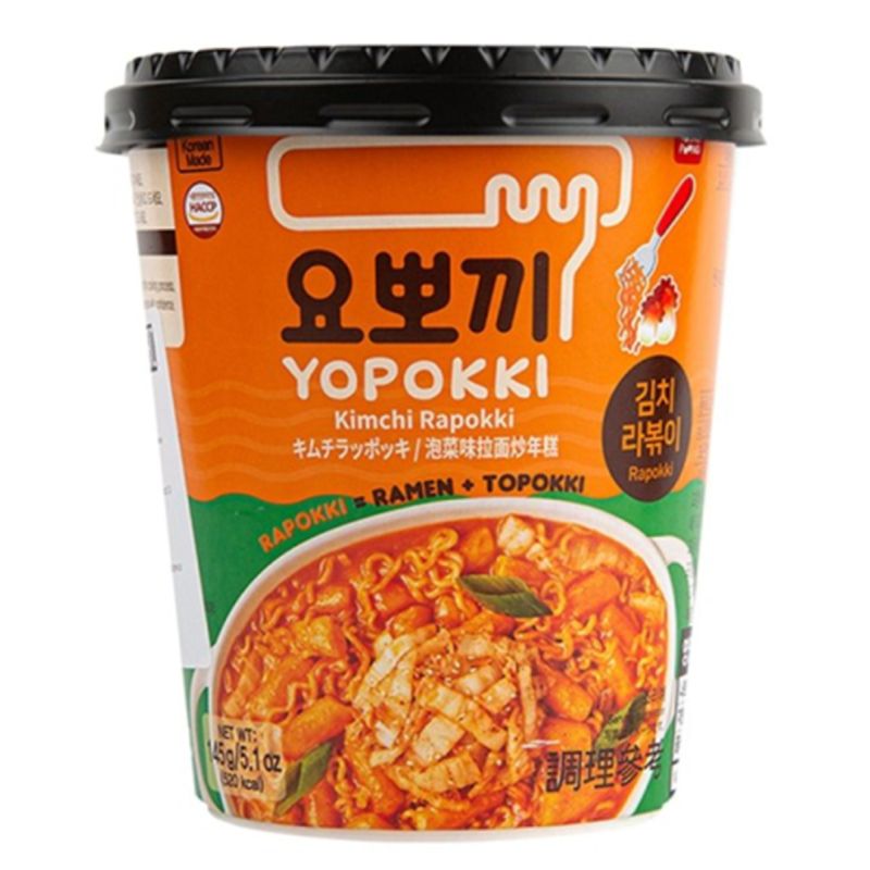 YPFOOD YOPOKKI Instant Tteokbokki & Nudeln Kimchi, Cup 145g