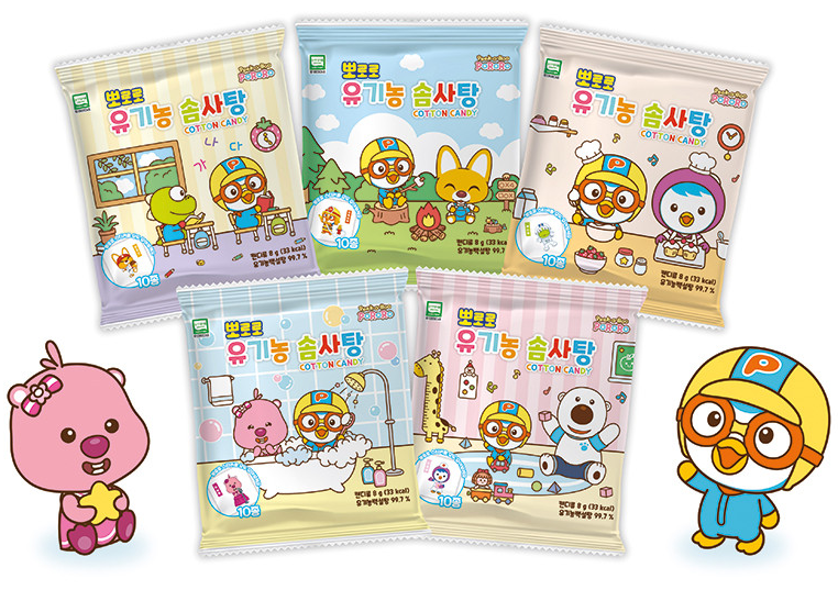 PORORO Zuckerwatte Erdbeergeschmack 8g