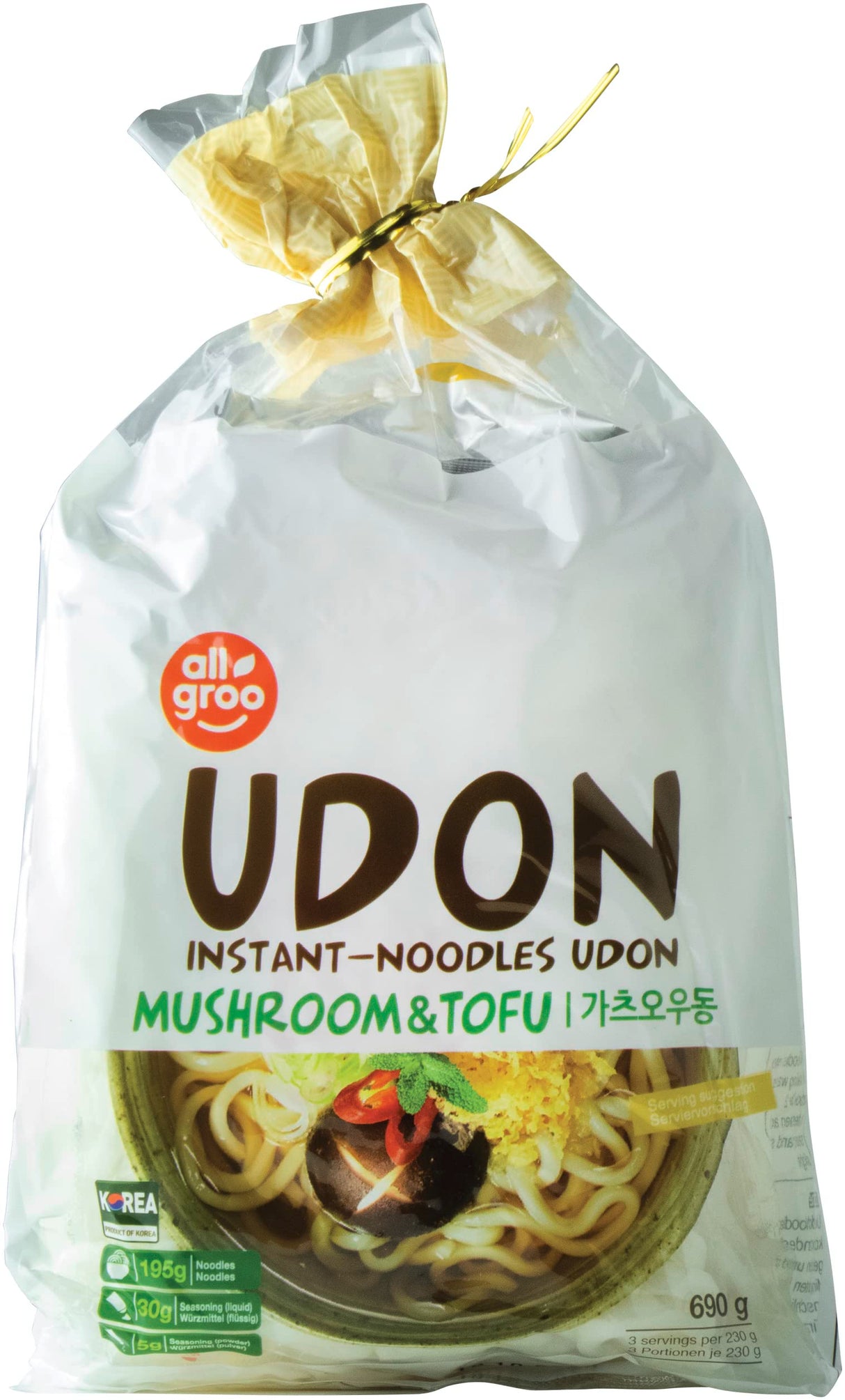 ALLGROO Udon Nudeln, Tofu und Pilze 690g