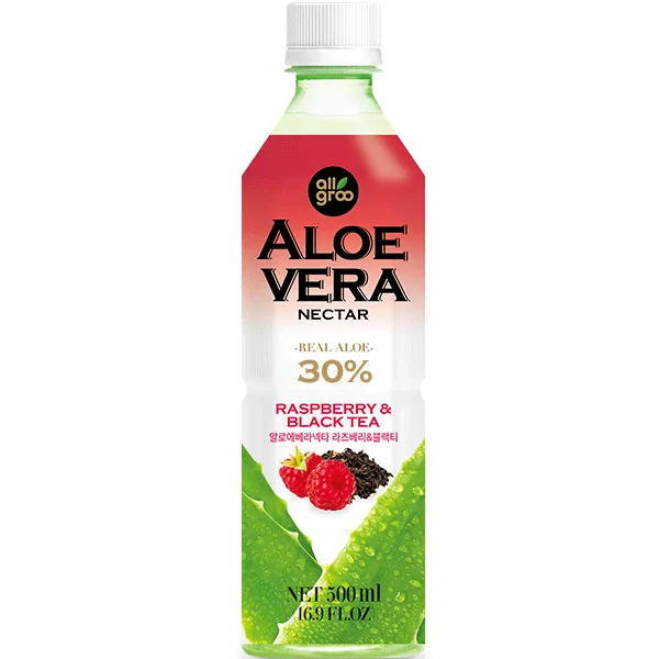 ALLGROO Aloe Vera mit Schwarzem Tee und Himbeere mit Pfand 500ml