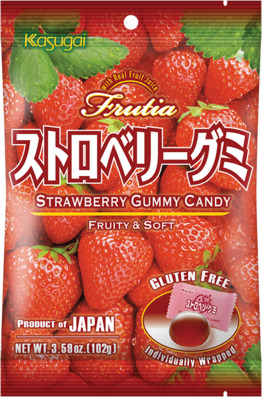 KASUGAI Fruchtgummi Erdbeergeschmack 102g