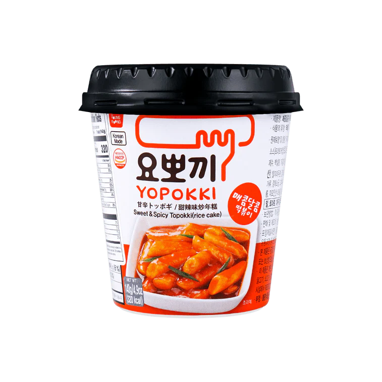 YPFOOD YOPOKKI Instant Tteokbokki Sweet & Spicy, Cup 140g