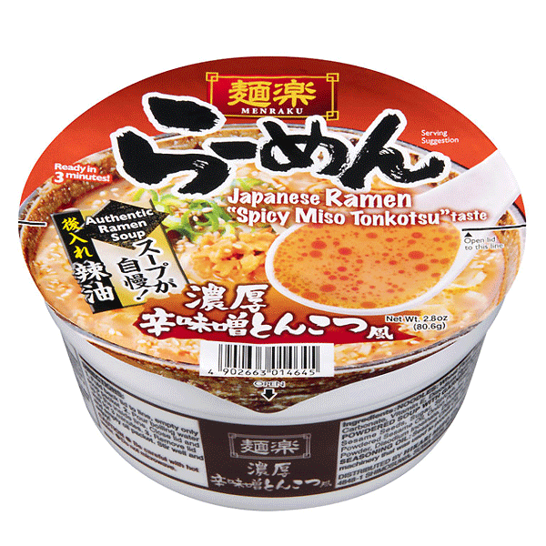 HIKARI MISO MENRAKU Karamiso Ramen Cup 80.6g