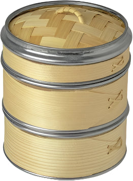 JADE TEMPLE Steamer-Set, Bambus Steamer 3-teilig: 2 Böden, 1 Deckel ø 25cm