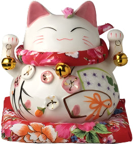 JADE TEMPLE Porzellan Spardose Maneki Neko, pink 1 Stk