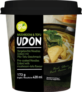 ALLGROO Udon Nudeln, Pilz und Tofu Cup 175g