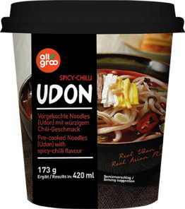 ALLGROO Udon Nudeln, Hot & Spicy Cup 173g