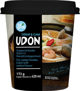 ALLGROO Udon Nudeln, Meeresfrüchte Cup 173g