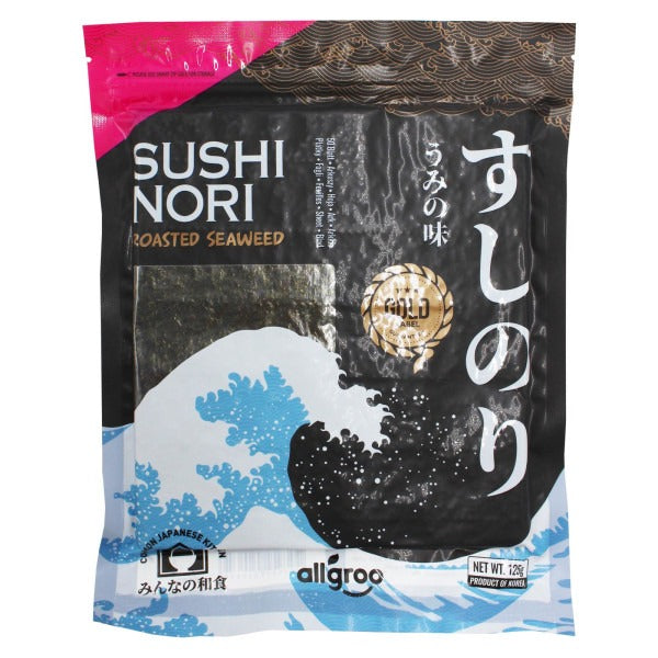ALLGROO Gold Gerösteter Seetang für Sushi & Nori, halbiert 125g