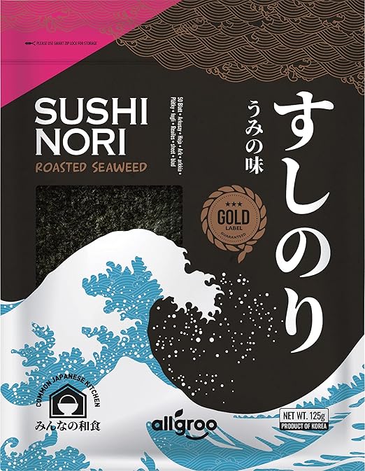 ALLGROO Gold Gerösteter Seetang für Sushi & Nori 125g
