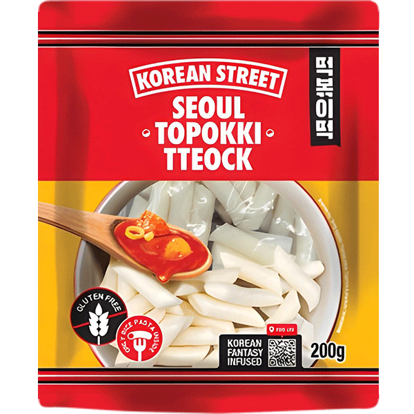 KOREAN STREET Reiskuchen für Tteokbokki, ohne Soße, glutenfrei 200g