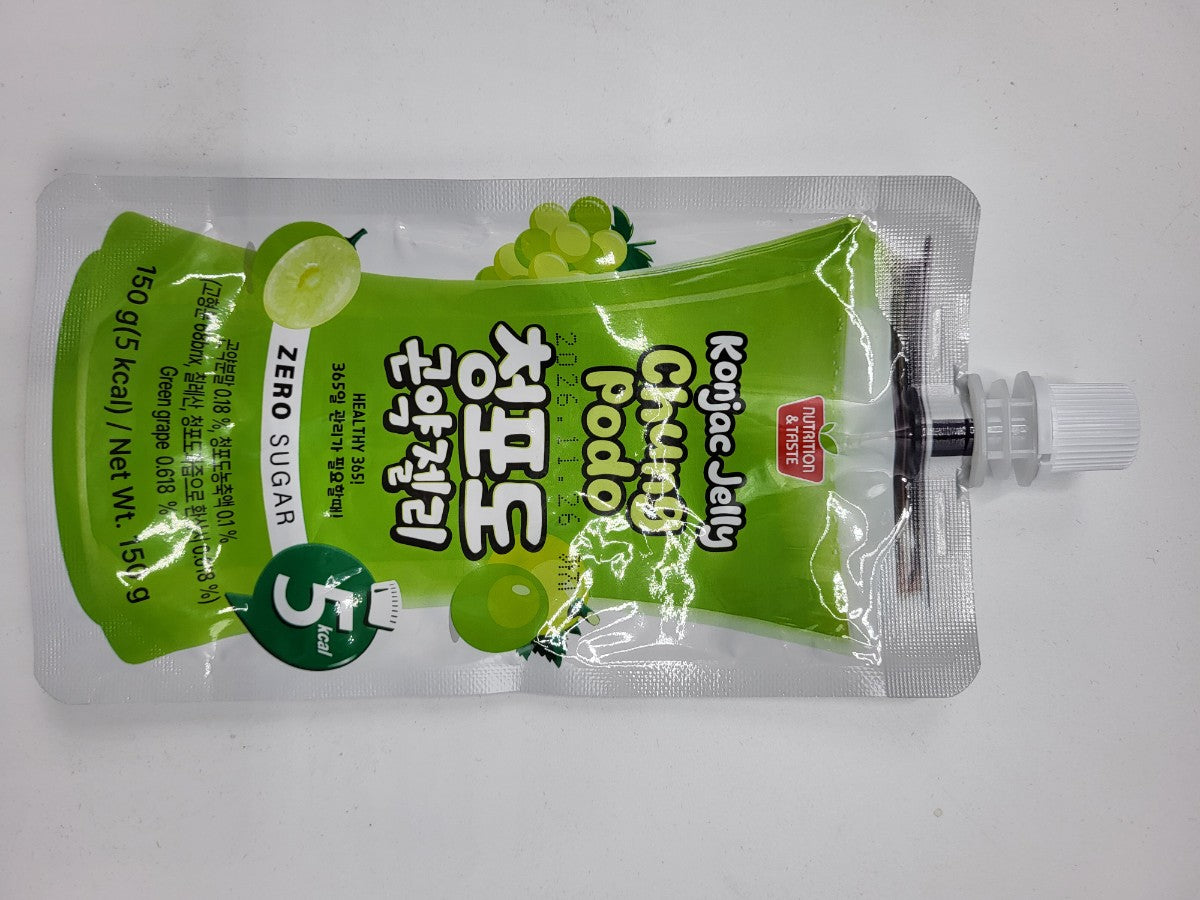 Boram bio Konjak Gelee Getränk in Pouch mit grüne Traubengeschmack und Süssungsmittel 150ml