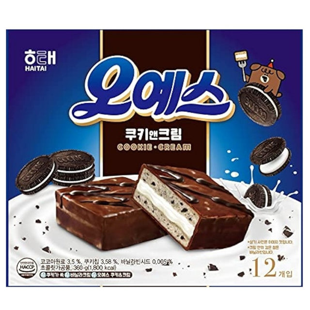 HAITAI Schokoladenkuchen Oh Yes, 12 Stück, Cookie & Cream 360g
