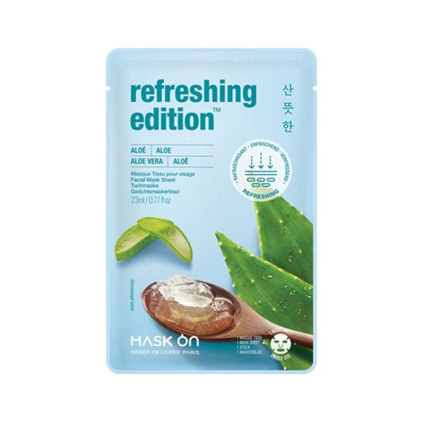 MASK ON Gesichtsmaske mit Aloe Vera, erfrischende Tuchmaske 1 Stk