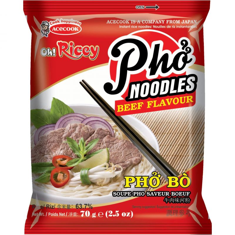 ACECOOK Instant Rice Noodles Beef 70g