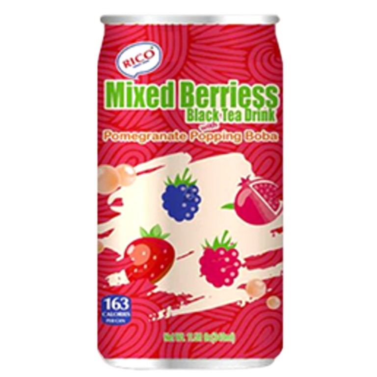 RICO Schwarztee Getränk mit Beeren & Boba mit Pfand 340ml
