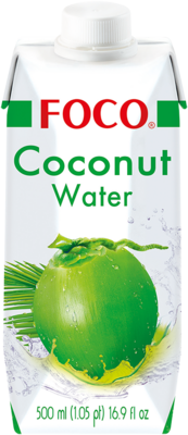 FOCO Kokosnusswasser, Pur 100% natürlich, (Kokosnusssaft) 500ml