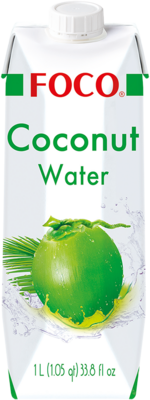 FOCO Kokosnusswasser, Pur 100% natürlich, (Kokosnusssaft) 1L