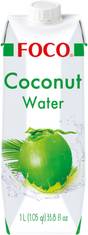 FOCO Kokosnusswasser, Pur 100% natürlich, (Kokosnusssaft) 1L