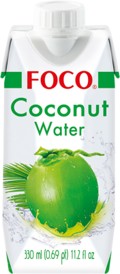FOCO Kokosnusswasser, Pur 100% natürlich, (Kokosnusssaft) 330ml