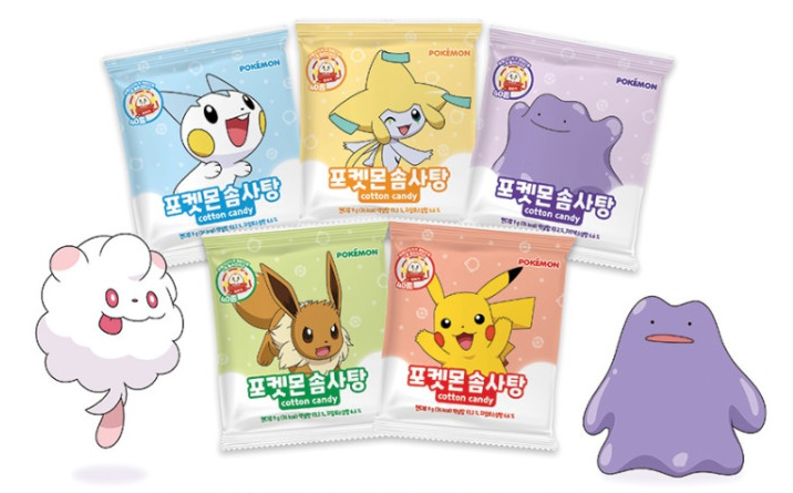 Pokemon Cotton Candy Strawberry-Grape-Lemon Flavor 9g