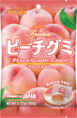 KASUGAI 과일젤리, 복숭아맛 107g