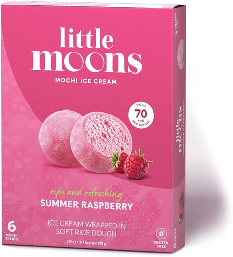 LITTLE MOONS Eis Mochi, Lychee & Himbeere 192g