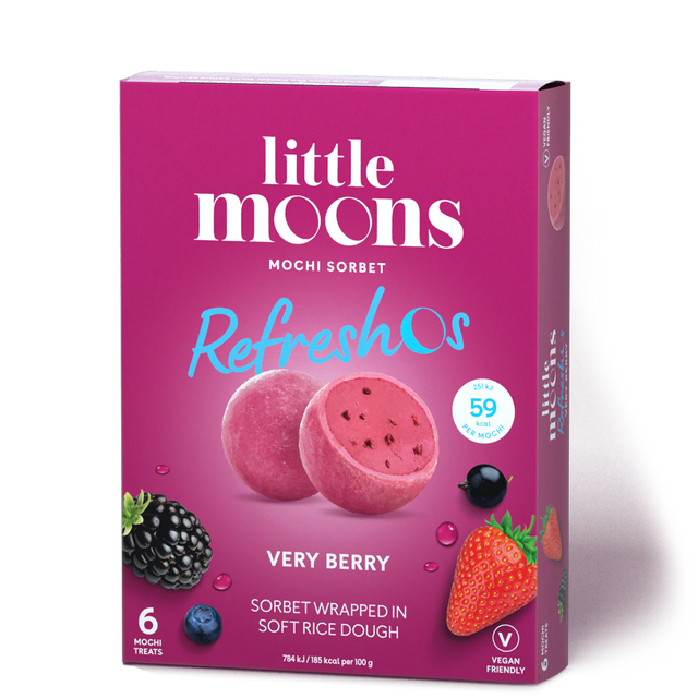 LITTLE MOONS Eis Mochi, Refreshos, gemischte Beeren (vegan) Sorbet 192g
