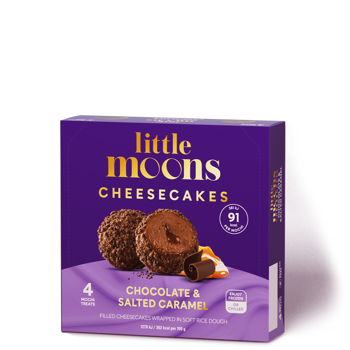 LITTLE MOONS Eis Mochi, Cheesecakes Schokolade und Salzkaramell 120g