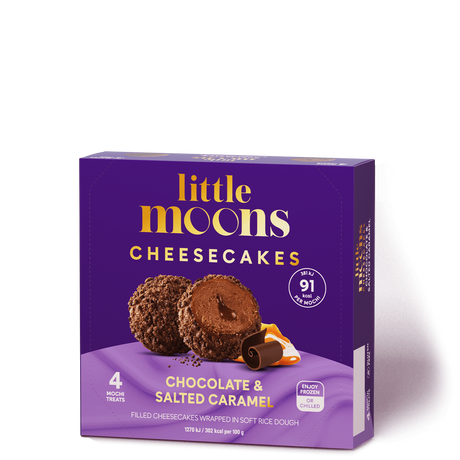 LITTLE MOONS Eis Mochi, Cheesecakes Schokolade und Salzkaramell 120g