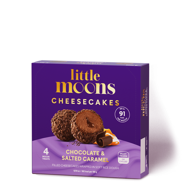 LITTLE MOONS Eis Mochi, Cheesecakes Schokolade und Salzkaramell 120g