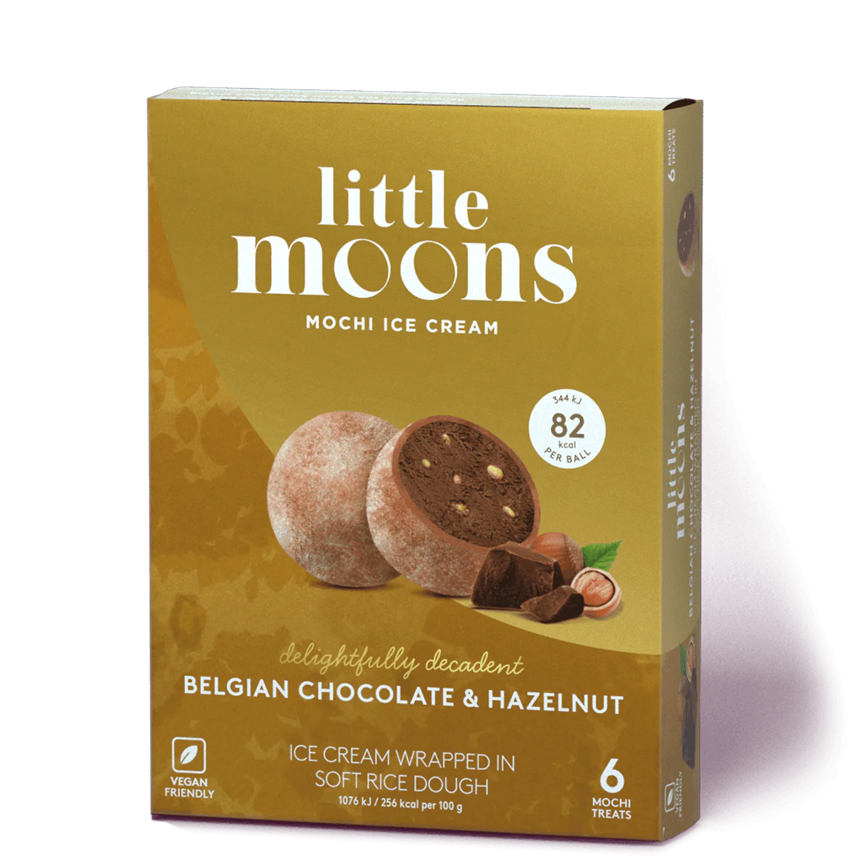 LITTLE MOONS Eis Mochi, Belgische Schokolade & Haselnuss (vegan) 192g