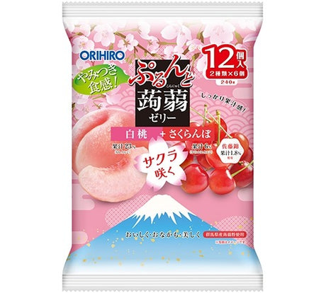 ORIHIRO Weißer Pfirsich & Kirsche Konjak Jelly 240g