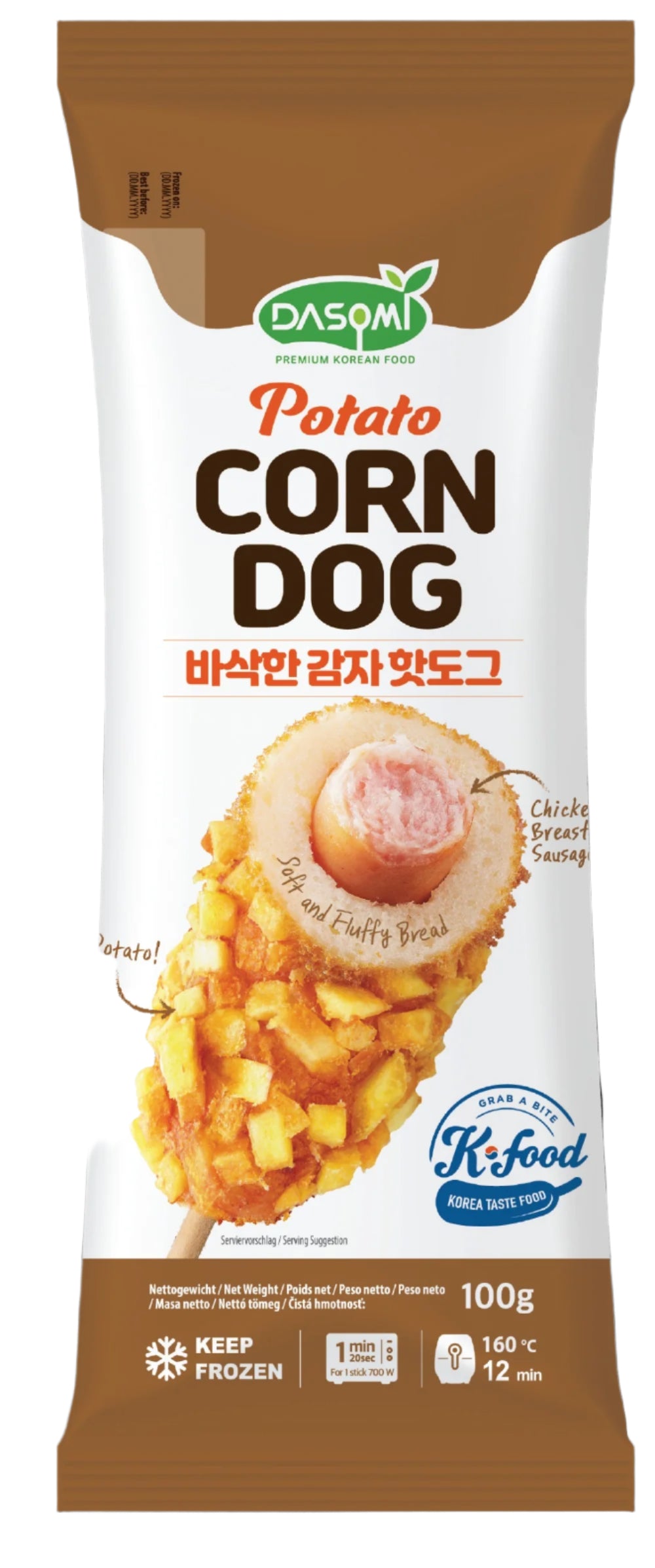 DASOMI Koreanische Corn Dog mit Kartoffel 100g x 2