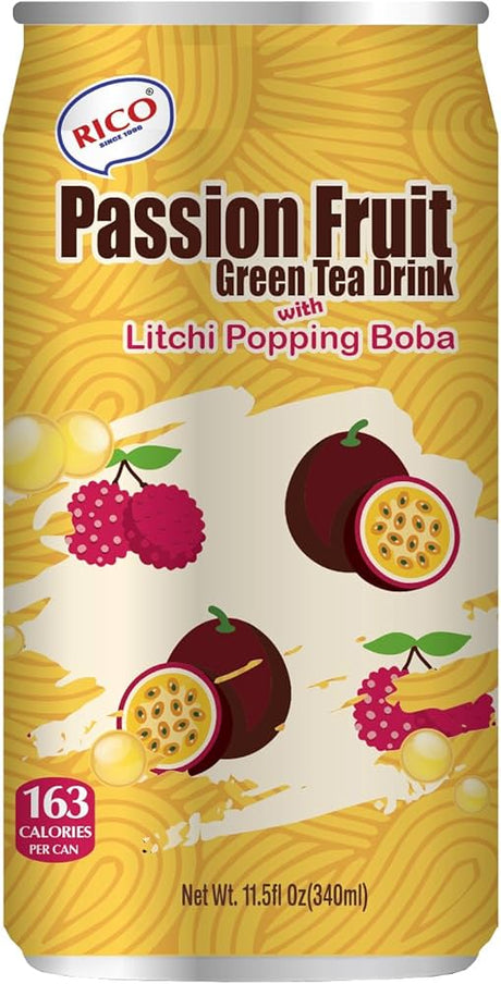RICO Grüntee Getränk Passionsfrucht & Boba 340ml