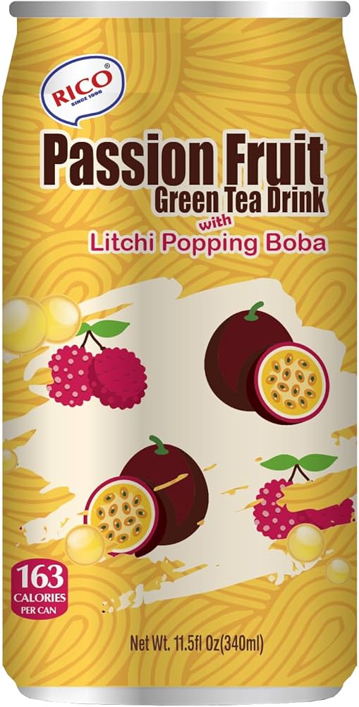 RICO Grüntee Getränk Passionsfrucht & Boba 340ml