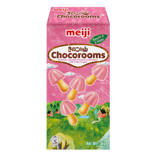 MEIJI Erdbeerekekse Chocorooms 36g