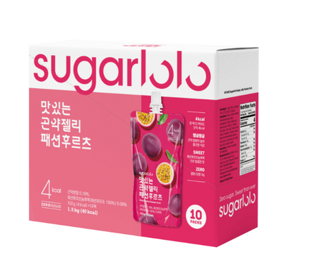 SUGARLOLO Leckeres Konjac Jelly Passionsfrucht (10 x 150g) – Der tropische Diät-Snack
