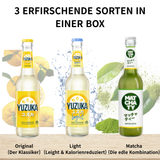 KOCKET DOYOBI YUZUKA Japanische Limonade & Matcha Tee Mix, Premium Probierpaket (Original, Light, Matcha), 330ml Glasflasche, Erfrischungsgetränk