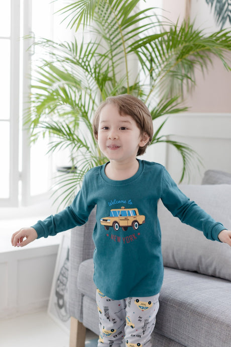 Nuribom Kinder-Schlafanzug Jungen 100% Baumwolle Gr. 86-122 (90-140)