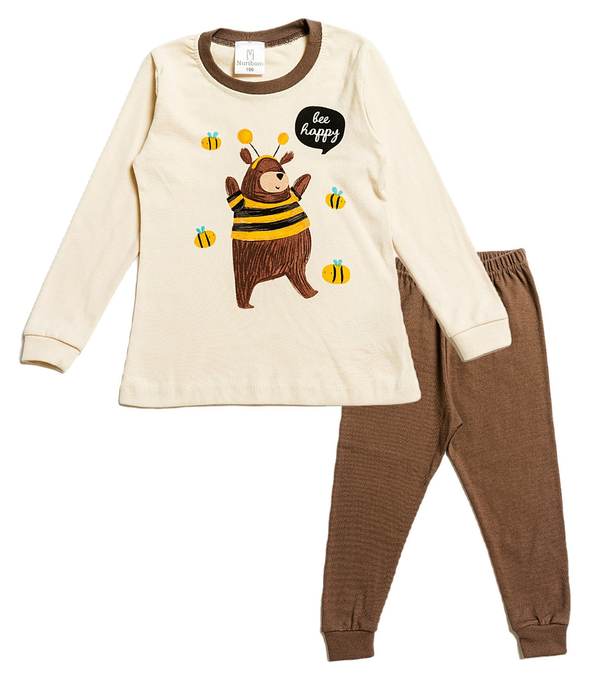 Nuribom Kinder-Schlafanzug Mädchen 100% Baumwolle Gr. 86-122 (90-140)