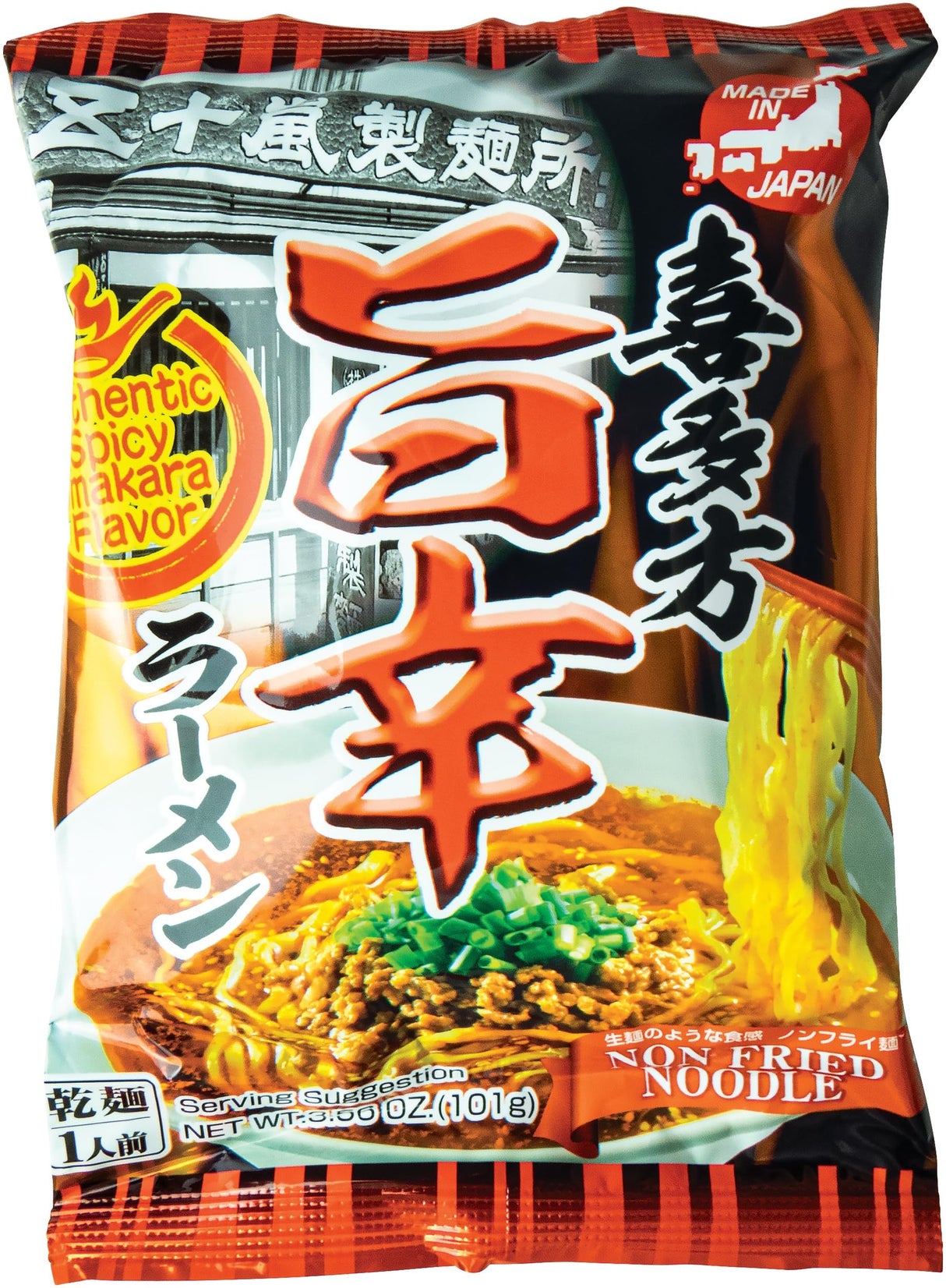 IGARASHI SEIMEN Nudeln, Inst. Ramen mit scharfer Sauce (Kitakata Spicy Umakara Ramen) 101 g