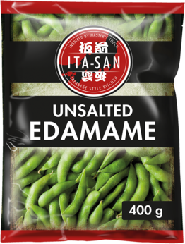 ITA-SAN Edamame, Sojabohnen in Schote, ungesalzen, blanchiert 400g