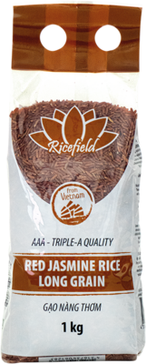 RICEFIELD Jasminreis, rot, Langkorn 1 kg