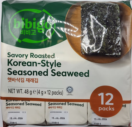 Bibigo – Herzhaft gerösteter, koreanisch gewürzter Seetang (4 g × 12)