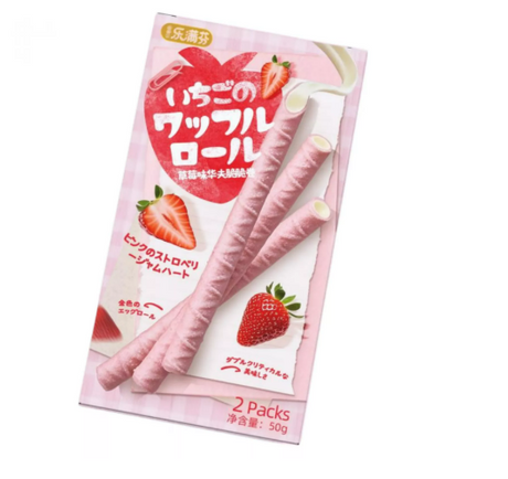 LEMANFEN Erdbeer-Waffelrollen 52g