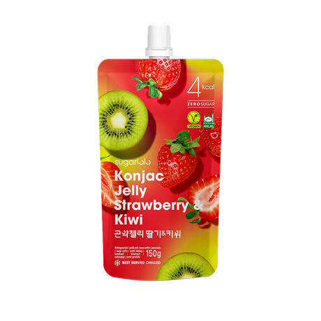 SUGARLOLO Konjac Jelly - Kiwi+Erdberen 150g