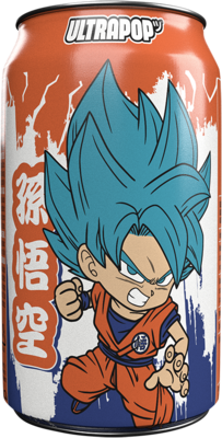 ULTRAPOP Erfrischungsgetränk,Dragon Ball, Strawberry-Banana, Sparkling Soda, Goku, Einwegpfand DPG 330 ml